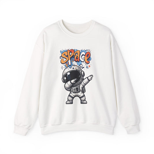 Dabbing Astronaut Space Sweatshirt Cute Space Graphic Crewneck | Kids & Adults Cosmic Pullover | Cozy Gift for Space Lovers